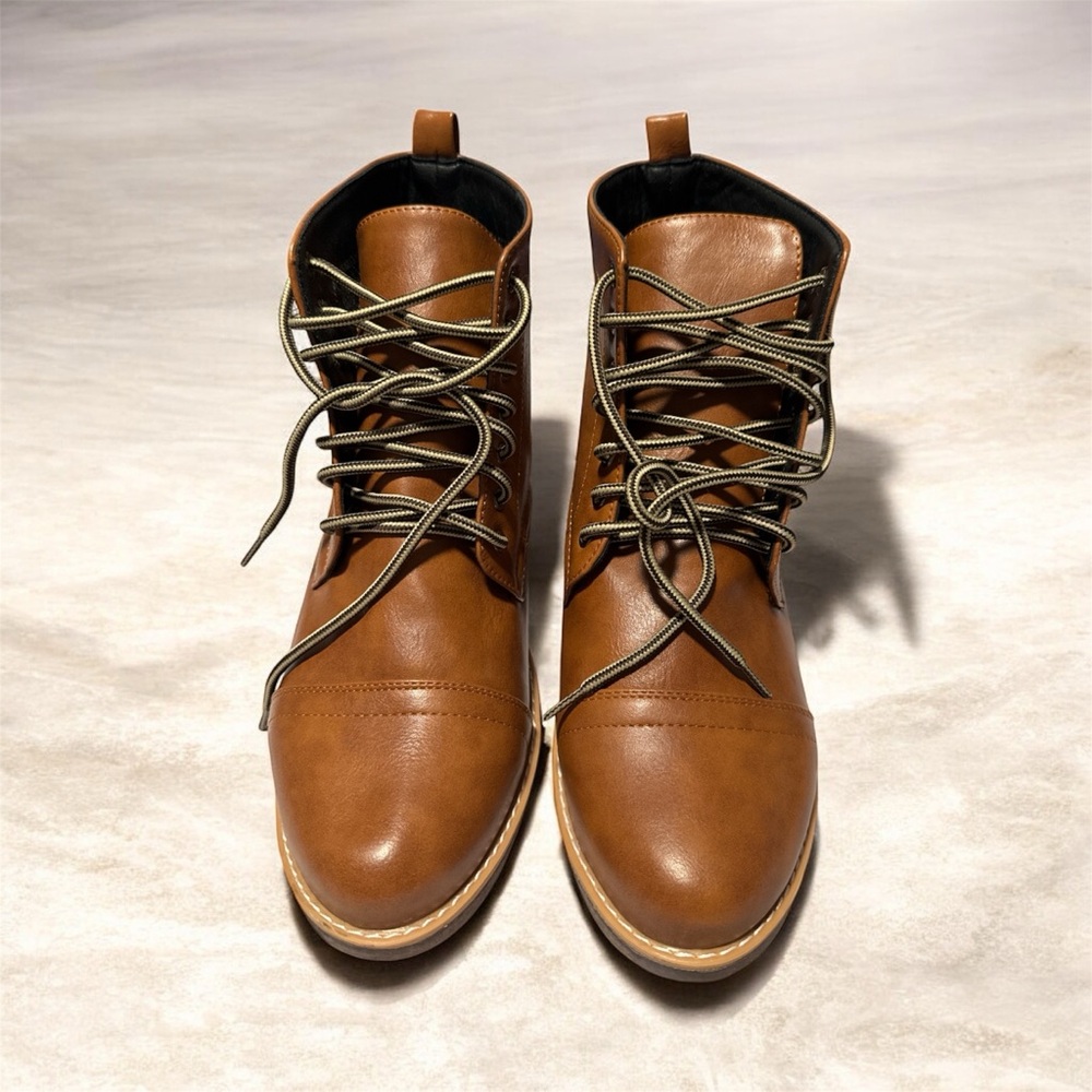 Stylish Tan Lace-Up Boots for Men